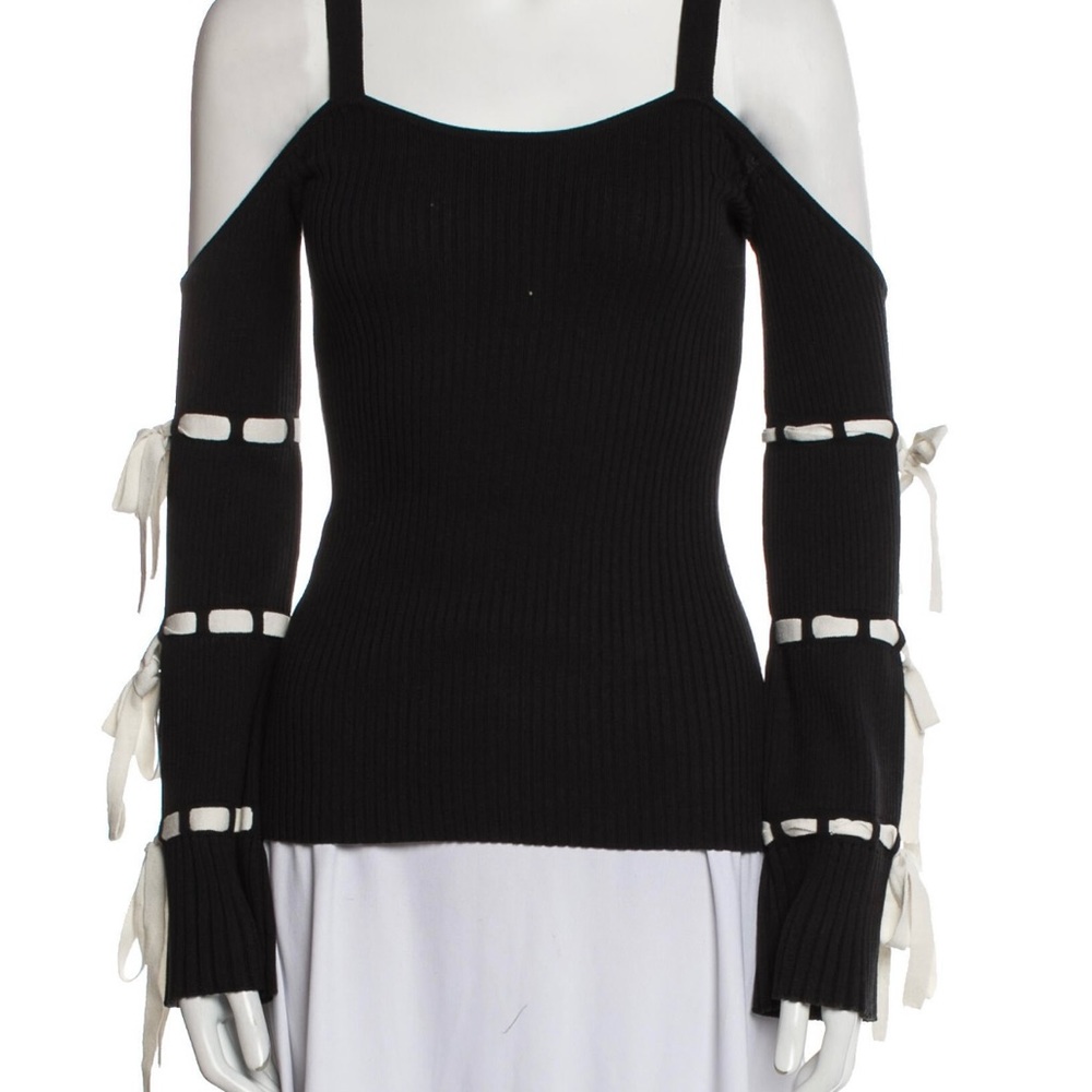 Intermix Black Open Shoulder Sweater